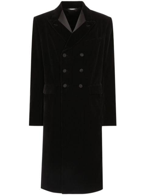 velvet double-breasted coat by DOLCE&GABBANA