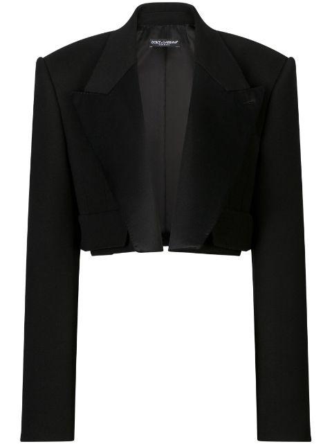 velvet-effect cropped blazer by DOLCE&GABBANA