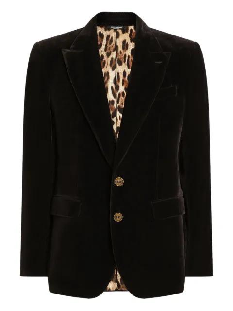 velvet gold-button blazer by DOLCE&GABBANA
