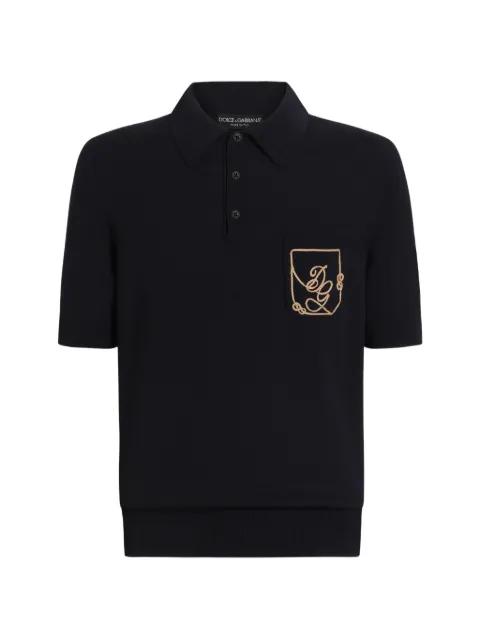 virgin wool polo shirt with logo by DOLCE&GABBANA