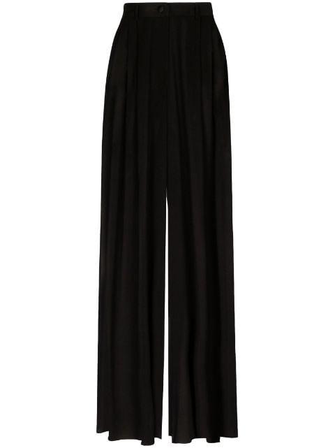 wide-leg stretch-silk trousers by DOLCE&GABBANA