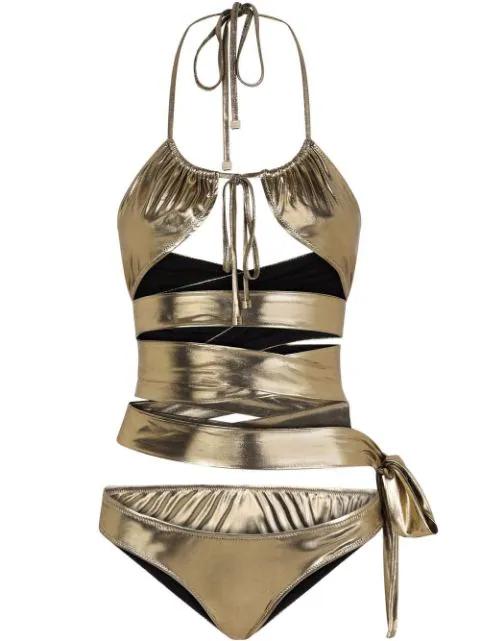 wraparound halterneck bikini by DOLCE&GABBANA
