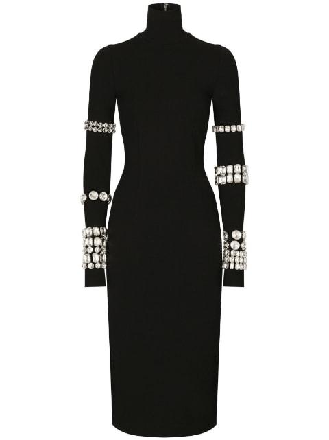 x Kim Kardashian milano-rib embellished midi dress by DOLCE&GABBANA