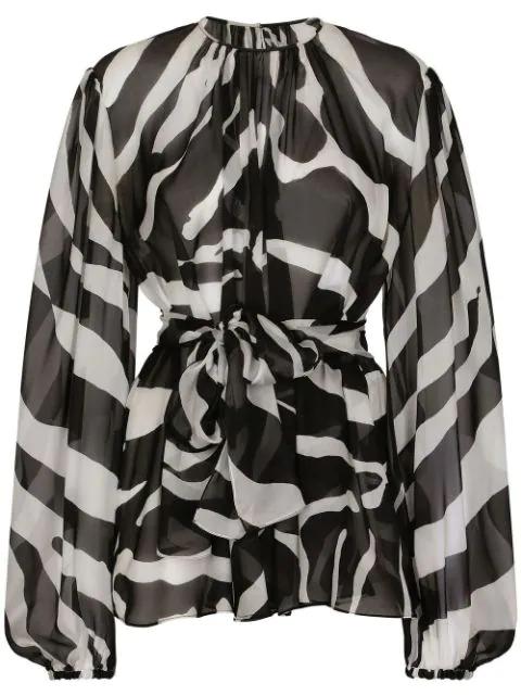 zebra-print chiffon blouse by DOLCE&GABBANA