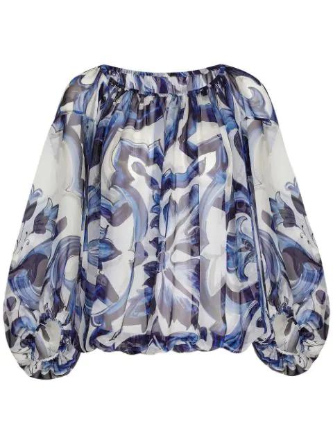 zebra-print chiffon blouse by DOLCE&GABBANA