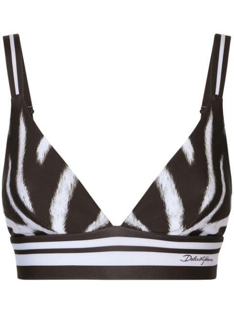 zebra-print cropped top by DOLCE&GABBANA