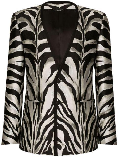 zebra-print lamé jacquard blazer by DOLCE&GABBANA