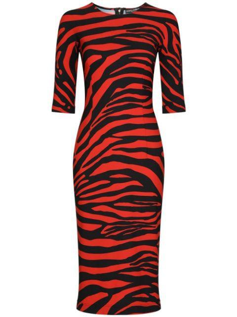 zebra-print midi dress by DOLCE&GABBANA