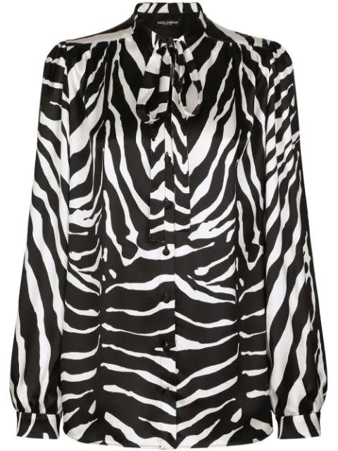 zebra-print satin shirt by DOLCE&GABBANA