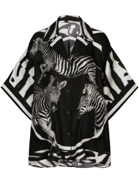 zebra-print twill shirt by DOLCE&GABBANA