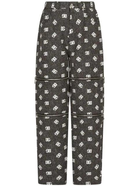 zip-detail wide-leg logo jeans by DOLCE&GABBANA