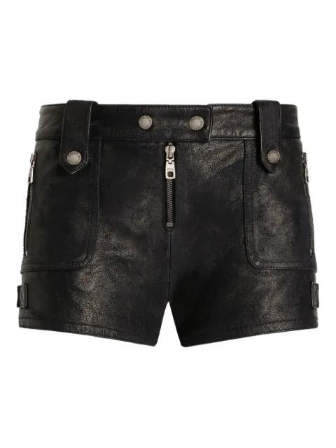 zip-fastening pocket leather mini shorts by DOLCE&GABBANA