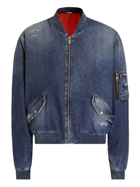 zip-up denim bomber jacket by DOLCE&GABBANA