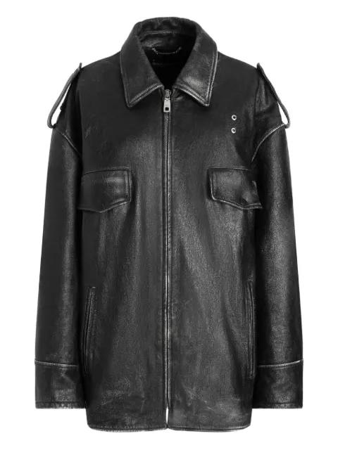 zip-up leather coat by DOLCE&GABBANA