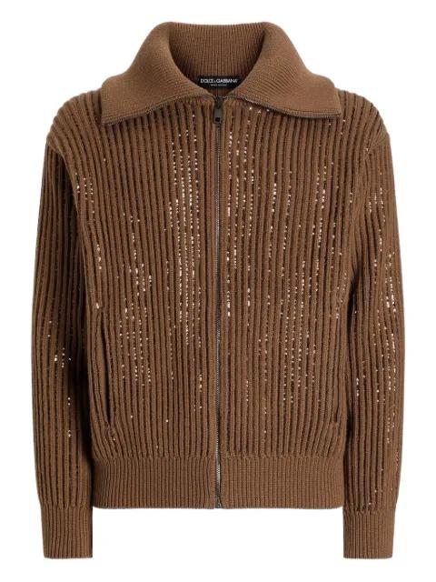 zip-up ribbed cardigan by DOLCE&GABBANA