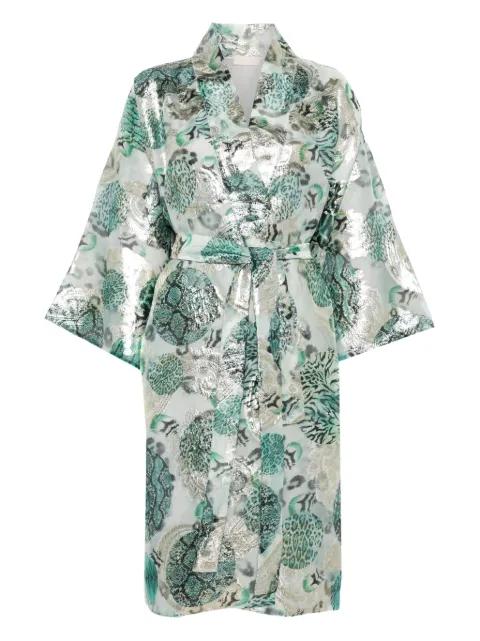 metallic-print mid-length robe by DOLCI FOLLIE