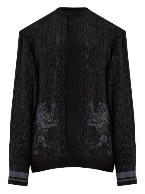 lion-embellished patterned shirt by DOMAINE DES ARTISTES