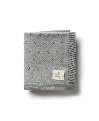 Flower Gray Baby Blanket by DOMANI HOME
