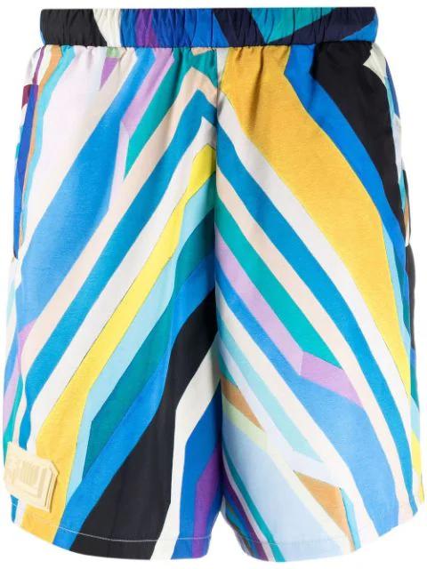 stripe-print high-waisted shorts by DOMENICO FORMICHETTI