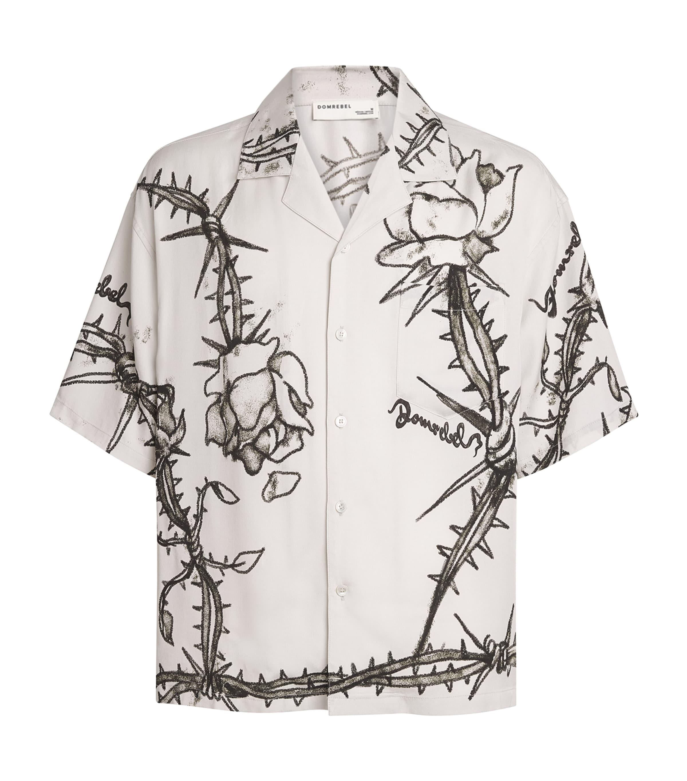 DOMREBEL Short-Sleeve Inked Rose Shirt by DOMREBEL