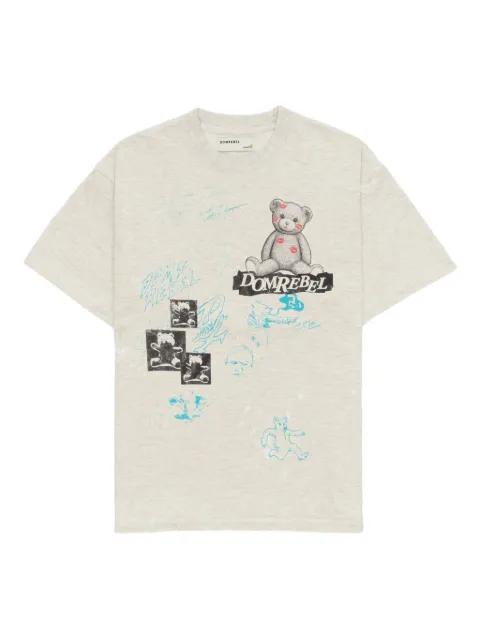 High Low bear-print T-shirt by DOMREBEL