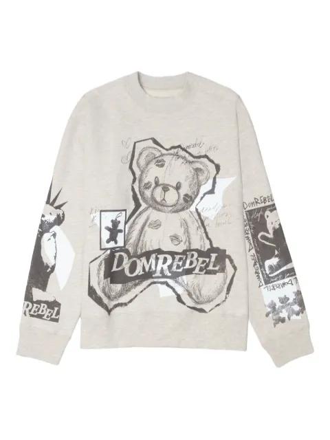 High Low bear-print sweatshirt by DOMREBEL