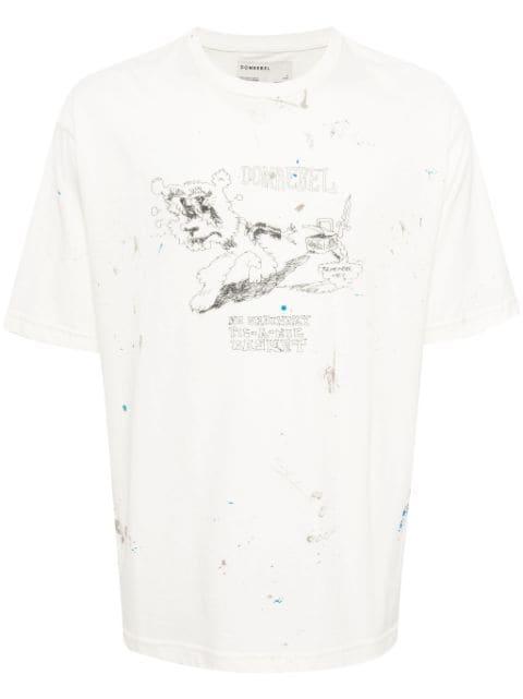 Scuff Picnic paint-detail T-shirt by DOMREBEL