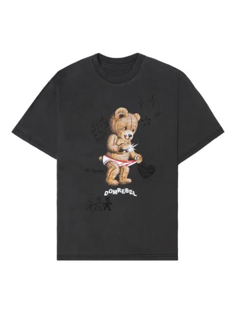 Snap Sketch bear-print T-shirt by DOMREBEL