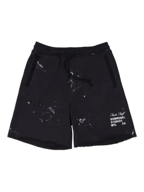 paint-splatter sweatshorts by DOMREBEL