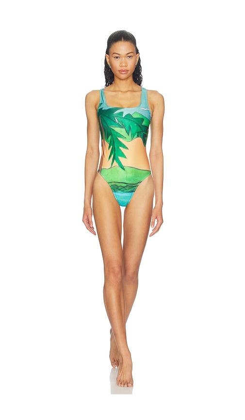Donde Esteban Magdalena One Piece Swimsuit in Blue,Green by DONDE ESTEBAN