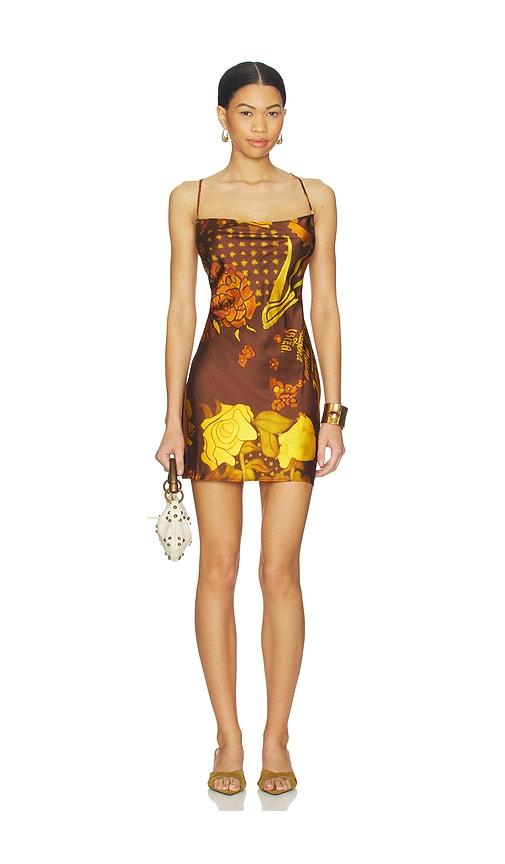 Donde Esteban Veranera Mini Dress in Brown by DONDE ESTEBAN
