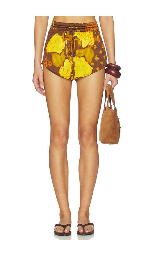 Donde Esteban Veranera Mini Shorts in Brown by DONDE ESTEBAN