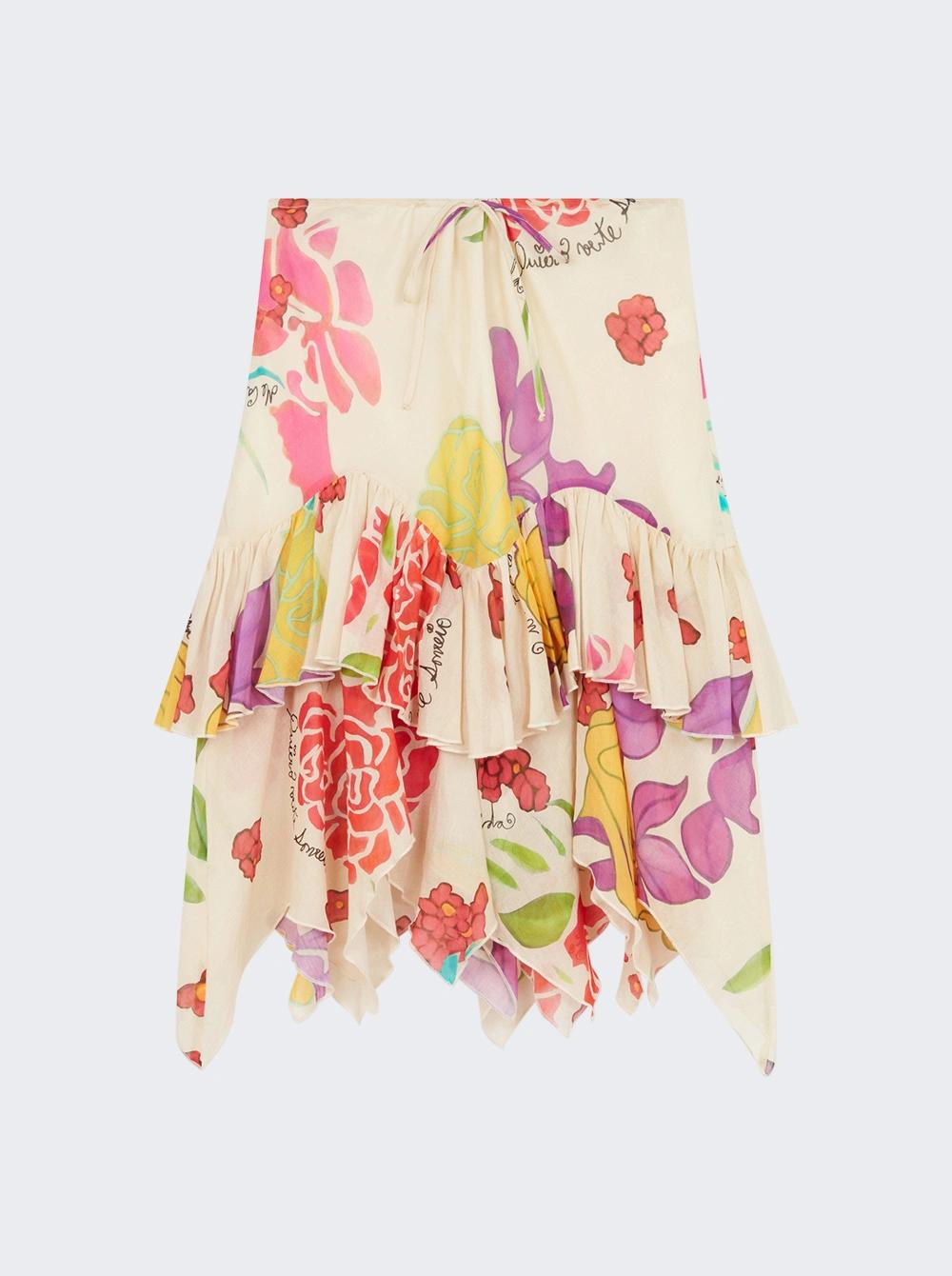 Flores Midi Skirt Beige/multi  | The Webster by DONDE ESTEBAN
