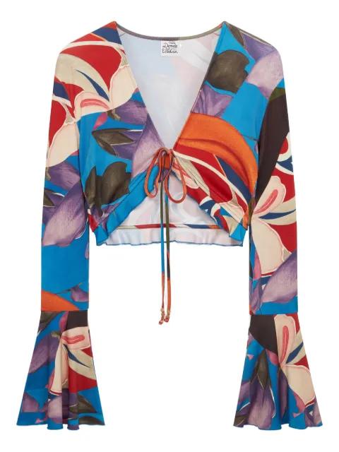 Palenque Flores jersey blouse by DONDE ESTEBAN