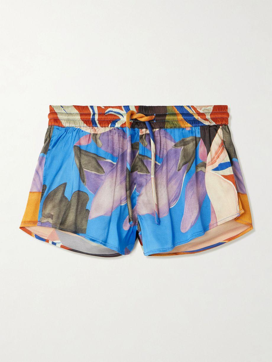 Palenque Flores printed satin shorts by DONDE ESTEBAN