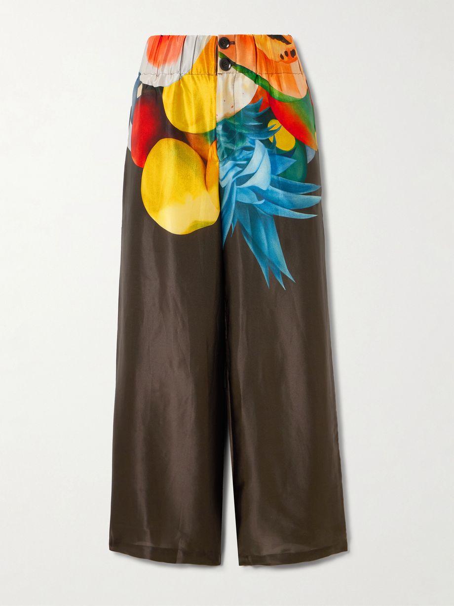 Salpicon printed silk wide-leg pants by DONDE ESTEBAN