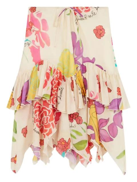 floral-print midi skirt by DONDE ESTEBAN