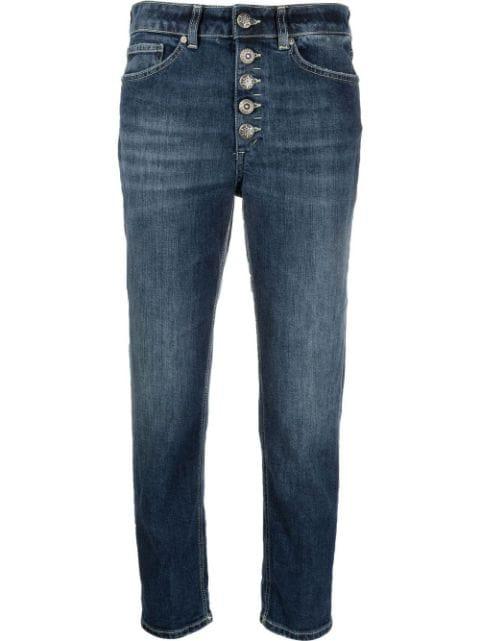 bleach-effect high-waisted jeans by DONDUP
