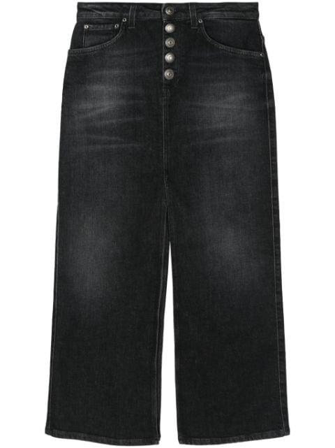 denim midi skirt by DONDUP