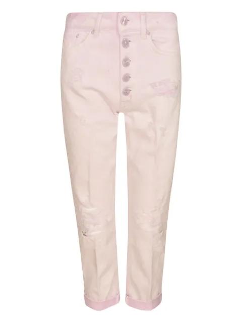 distressed buttoned-fly cropped trousers by DONDUP