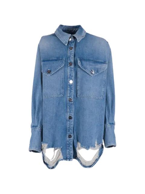distressed-finish shirt by DONDUP