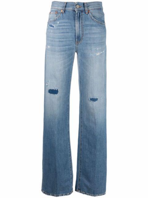 distressed wide-leg jeans by DONDUP