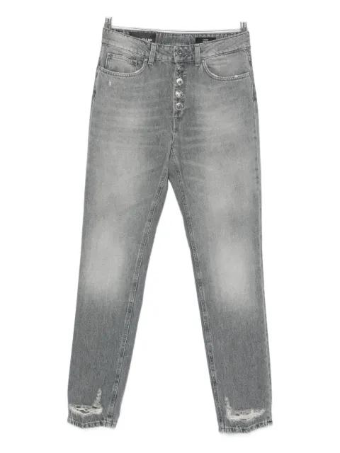 five-pocket distressed-hem jeans by DONDUP