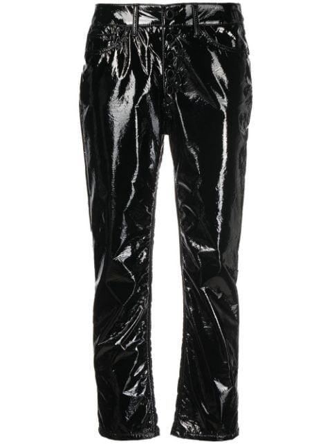 high-shine cropped trousers by DONDUP