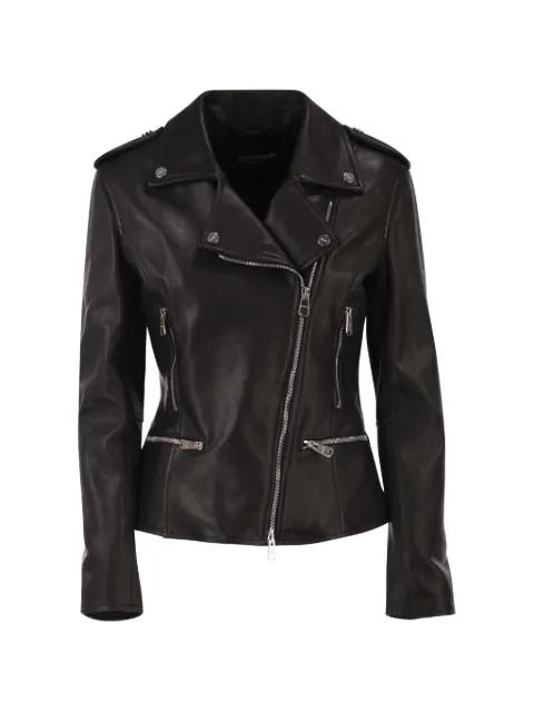 leather biker jacket by DONDUP