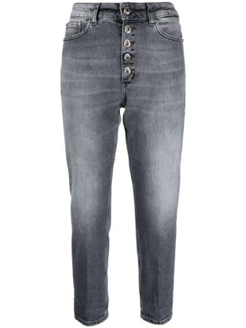 logo-patch cropped jeans by DONDUP