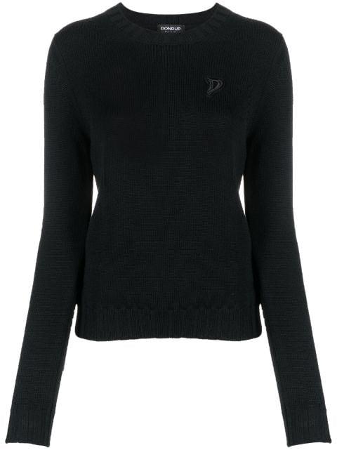 logo-patch round-neck jumper by DONDUP