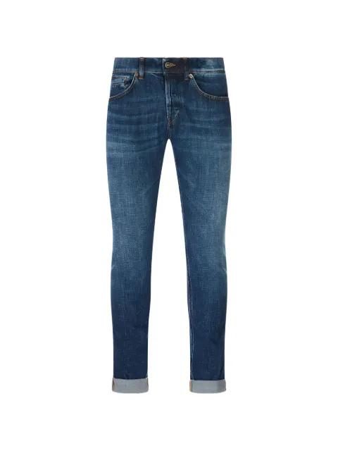 logo-plaque whiskered skinny jeans by DONDUP