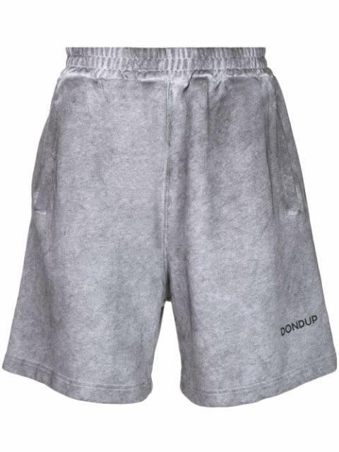 logo-print cotton track shorts by DONDUP