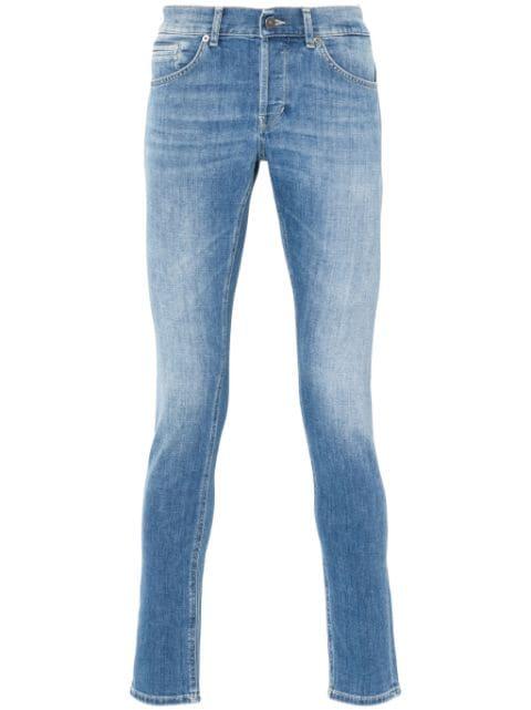 logo-print tapered jeans by DONDUP